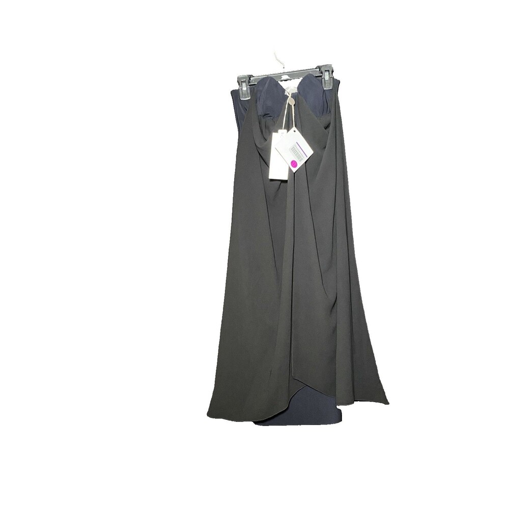 Christies a Porter Women's Black Strapless Draped Midi Dress Size 42 NWT